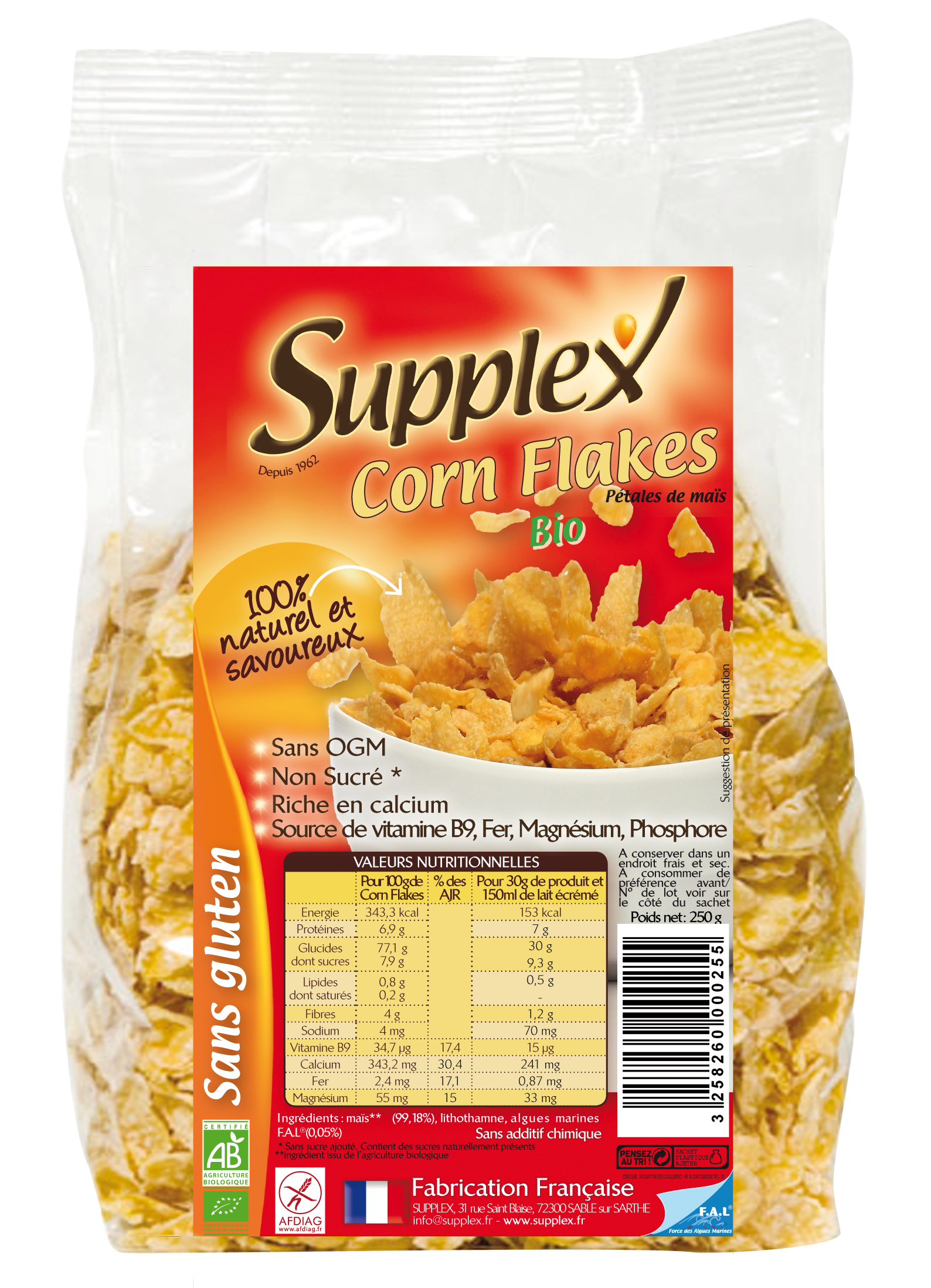 Corn Flakes Bio Sans GLuten Supplex