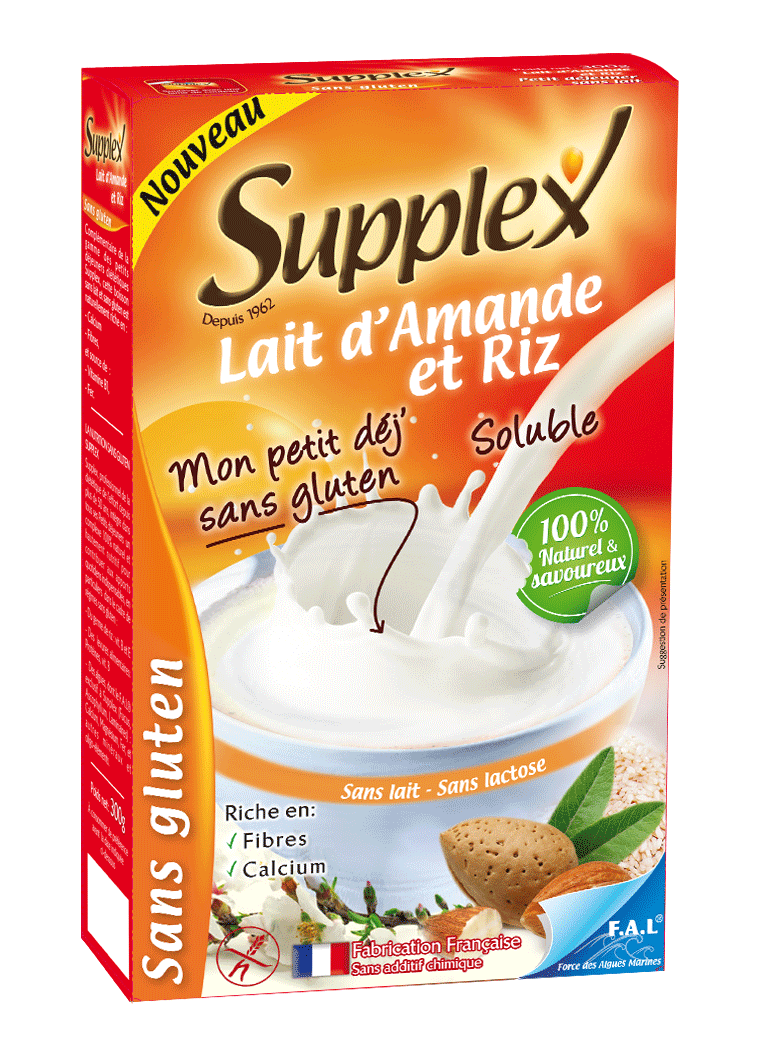 Lait d'amande & riz supplex sans gluten sans lactose